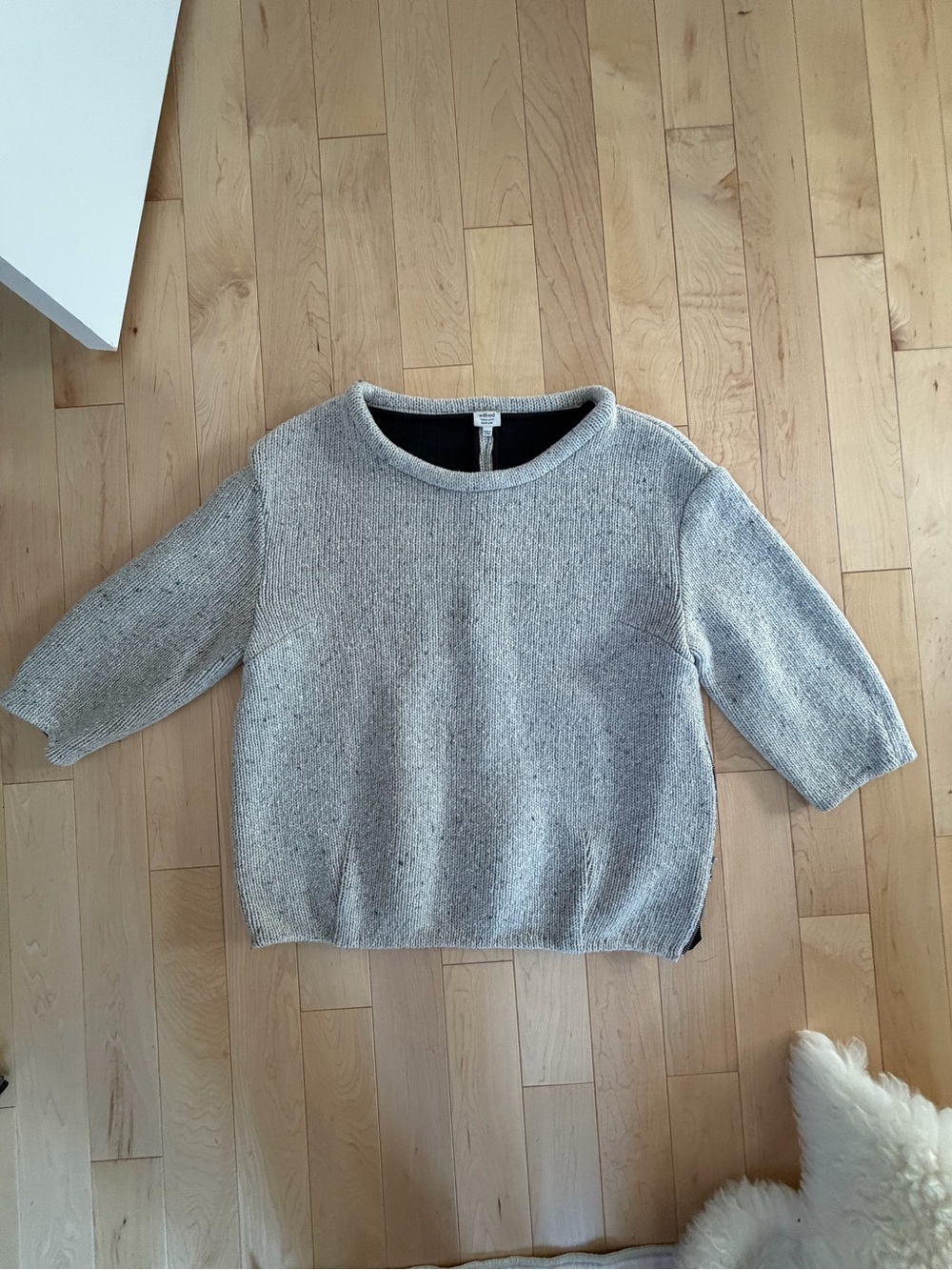 Wilfred Heather Gray Crewneck Short Sleeve Knit Sweater
